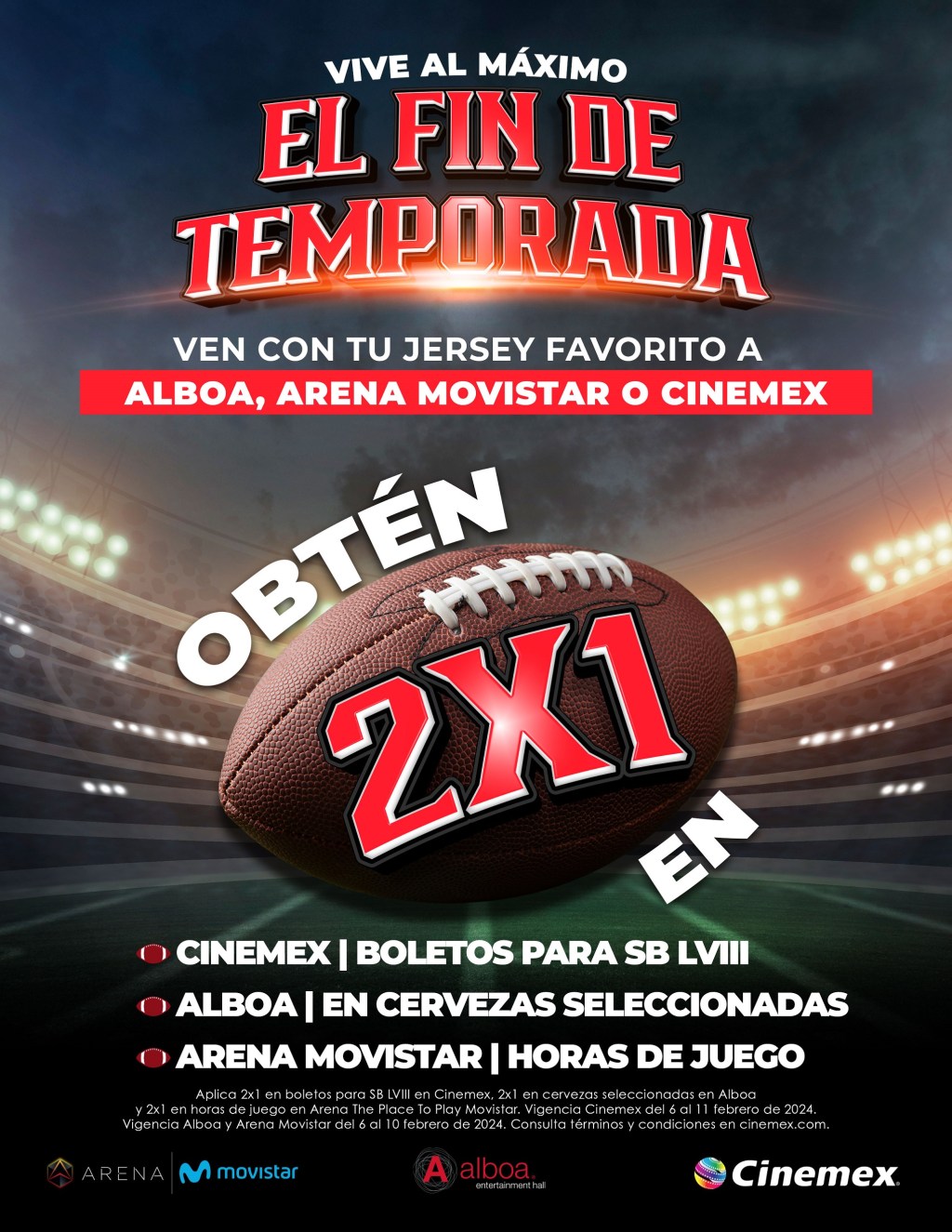 Noticias: VIVE EL SÚPER DOMINGO A LO GRANDE EN CINEMEX, ALBOA Y ARENA&nbsp;MOVISTAR