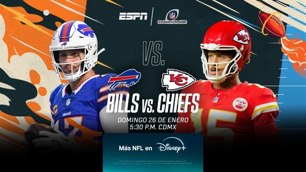Televisión: ESPN TRAE A DISNEY+ EL PARTIDO DE LOS BILLS vs. CHIEFS Y UNA SELECCIÓN DE LAS MEJORES HISTORIAS DE FÚTBOL&nbsp;AMERICANO
