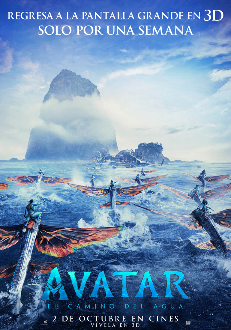 Noticias: YA SE ENCUENTRAN DISPONIBLES EL TRÁILER Y PÓSTER DEL REESTRENO DE «AVATAR: EL CAMINO DEL&nbsp;AGUA»