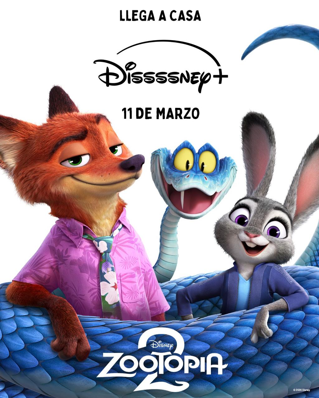 Noticias: ZOOTOPIA 2, EL FENÓMENO QUE BATIÓ RÉCORDS Y GANÓ UN PREMIO BAFTA A MEJOR PELÍCULA DE ANIMACIÓN, ESTRENARÁ EL 11 DE MARZO EXCLUSIVAMENTE EN&nbsp;DISNEY+